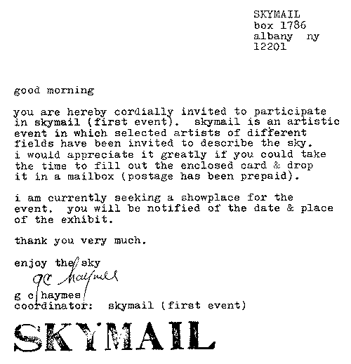 SkyMail Letter